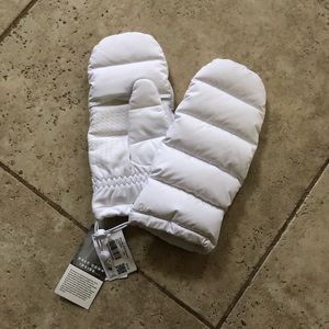 NWT $80 Lululemon Wunder Puff Down Mittens White Sz L/XL WARM!!